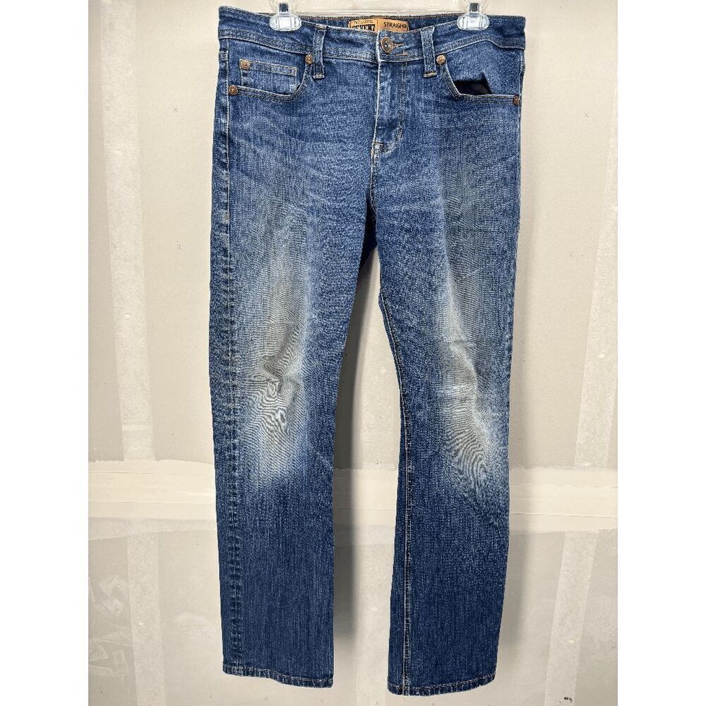 Seven 7 Jeans Mens 34x30 Blue Denim Slim Straight Distressed Medium Wash Preppy